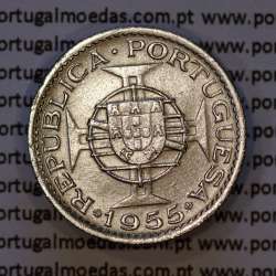 Mozambique, Copper-nickel coin 2.50 escudos1955, 2-1/2 escudos 1953, 2$50 1955 Former Portuguese Colony, (VF+), Mozambique KM 78