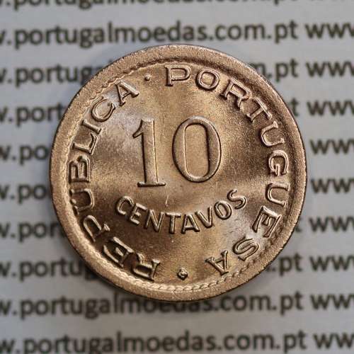 Angola 10 Centavos 1949 Bronze, ("$10" Dez centavos 1949 Angola), (Soberba), Ex-Colónia Angola, World Coins Angola KM 70