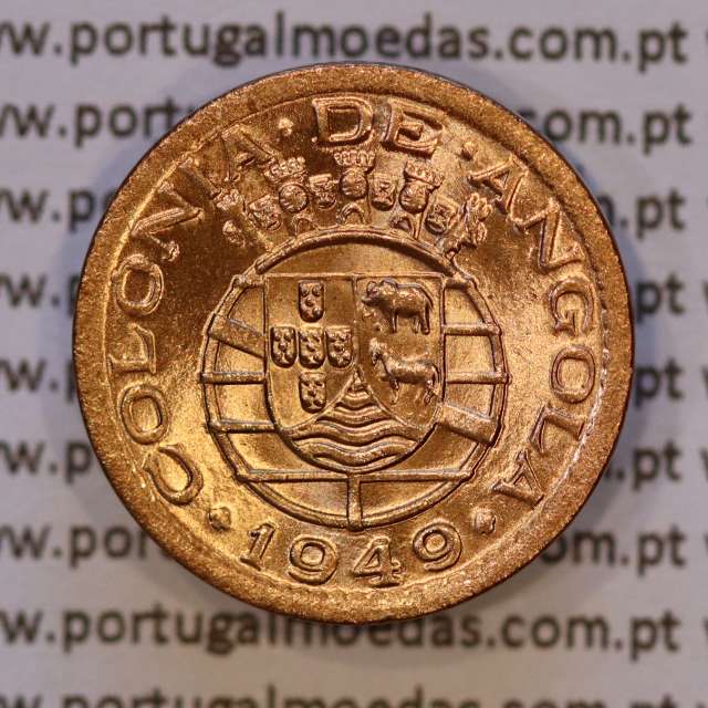 Angola, bronze coin of 10 Centavos 1949 of Former Portuguese Colony of Angola, (UNC), World Coins Angola KM 70