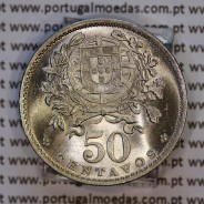 50 Centavos 1938 Alpaca, Republica Portuguesa, (Soberba), Rara neste estado conservação, World Coins Portugal KM 577