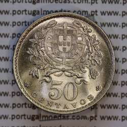 Portugal, Nickel brass coin of 50 Centavos 1938 of Portuguese Republic, very rare (UNC), World Coins Portugal KM577