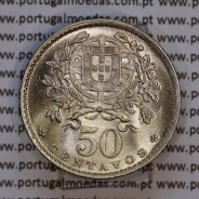 Portugal, Nickel brass coin of 50 Centavos 1938 of Portuguese Republic, very rare (UNC), World Coins Portugal KM577