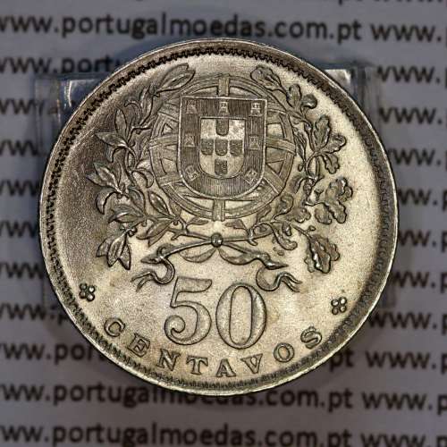 50 Centavos 1938 Alpaca, Republica Portuguesa, (SOBERBA), Rara neste estado conservação, World Coins Portugal KM 577
