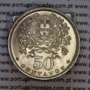 Portugal, Nickel brass coin of 50 Centavos 1938 of Portuguese Republic, very rare (UNC), World Coins Portugal KM577