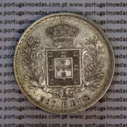 500 réis 1891 prata D. Carlos I, cinco tostões prata 1891 reinado D. Carlos I, (Bela), World Coins Portugal KM 535