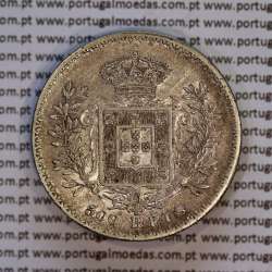 Portugal, silver coin of 500 réis 1892 of D. Carlos I, (XF), World Coins Portugal KM 535