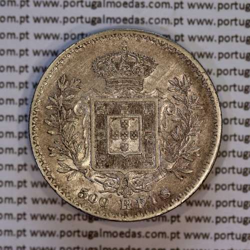 500 réis 1892 prata D. Carlos I, cinco tostões prata 1892 reinado D. Carlos I, (Bela-), World Coins Portugal KM 535