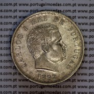 500 réis 1892 prata D. Carlos I, cinco tostões prata 1892 reinado D. Carlos I, (Bela-), World Coins Portugal KM 535