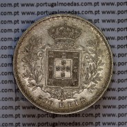 500 réis 1892 prata D. Carlos I, variante data emendada 1892 sobre 1891, (MBC+/Bela), World Coins Portugal KM 535