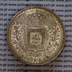 Portugal, silver coin of 500 réis 1893 of D. Carlos I, (XF/UNC), World Coins Portugal KM 535