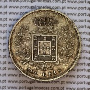 Portugal, silver coin of 500 réis 1893 of D. Carlos I, (VF+), World Coins Portugal KM 535