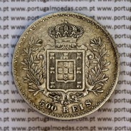 Portugal, silver coin of 500 réis 1893 of D. Carlos I, (VF+), World Coins Portugal KM 535