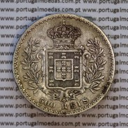 500 réis 1893 prata D. Carlos I, cinco tostões prata 1893 reinado D. Carlos I, (MBC), World Coins Portugal KM 535