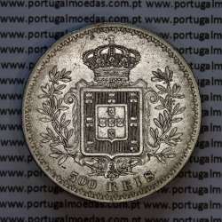 Portugal, silver coin of 500 réis 1893 of D. Carlos I, (VF), World Coins Portugal KM 535