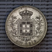 Portugal, silver coin of 500 réis 1893 of D. Carlos I, (VF), World Coins Portugal KM 535