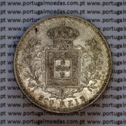 500 réis 1896 prata D. Carlos I, cinco tostões prata 1896 reinado D. Carlos I, (MBC+/Bela-), World Coins Portugal KM 535