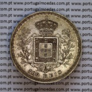 Portugal, silver coin of 500 réis 1896 of D. Carlos I, (XF), World Coins Portugal KM 535