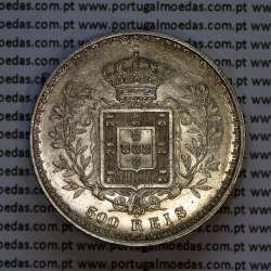 Portugal, silver coin of 500 réis 1896 of D. Carlos I, (XF), World Coins Portugal KM 535