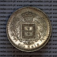 Portugal, silver coin of 500 réis 1896 of D. Carlos I, (XF), World Coins Portugal KM 535