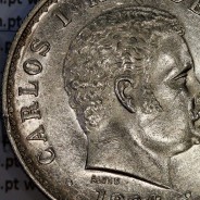 Portugal, silver coin of 500 réis 1896 of D. Carlos I, (XF), World Coins Portugal KM 535