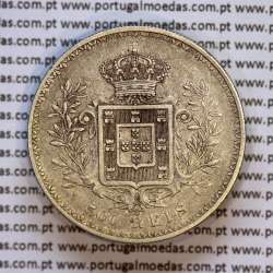 500 réis 1896 prata D. Carlos I, cinco tostões prata 1896 reinado D. Carlos I, (MBC+), World Coins Portugal KM 535