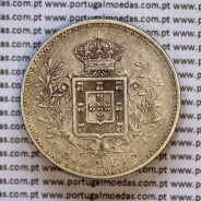 500 réis 1896 prata D. Carlos I, cinco tostões prata 1896 reinado D. Carlos I, (MBC+), World Coins Portugal KM 535