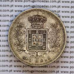 Portugal, silver coin of 500 réis 1896 of D. Carlos I, (VF+), World Coins Portugal KM 535