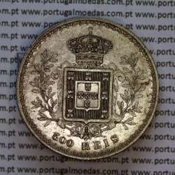 Portugal, silver coin of 500 réis 1896 of D. Carlos I, (XF), World Coins Portugal KM 535