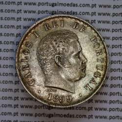 Portugal, silver coin of 500 réis 1899 of D. Carlos I, (XF), World Coins Portugal KM 535