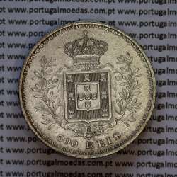 500 réis 1899 prata D. Carlos I, cinco tostões prata 1899 reinado D. Carlos I, (MBC), World Coins Portugal KM 535