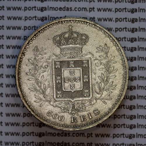 Portugal, silver coin of 500 réis 1899 of D. Carlos I, (VF), World Coins Portugal KM 535