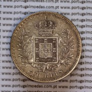 500 réis 1899 prata D. Carlos I, cinco tostões prata 1899 reinado D. Carlos I, (MBC), World Coins Portugal KM 535