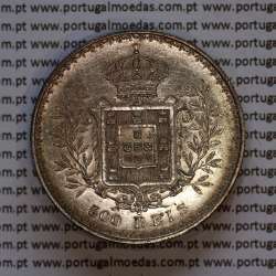 500 réis 1901 prata D. Carlos I, cinco tostões prata 1901 reinado D. Carlos I, (MBC+), World Coins Portugal KM 535