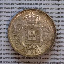 500 réis 1903 prata D. Carlos I, cinco tostões prata 1903 reinado D. Carlos I, (MBC+), World Coins Portugal KM 535 c