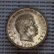 Portugal, silver coin of 500 réis 1903 of D. Carlos I, (VF+), World Coins Portugal KM 535