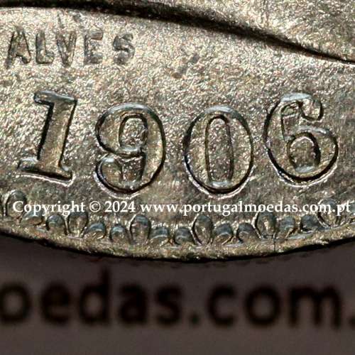 Portugal, silver coin of 500 réis 1906 of D. Carlos I, (XF+), World Coins Portugal KM 535