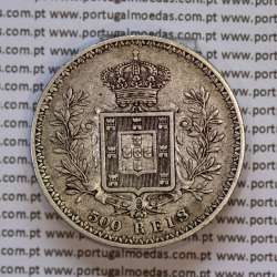 500 réis 1906 prata D. Carlos I, cinco tostões prata 1906 reinado D. Carlos I, (MBC), World Coins Portugal KM 535
