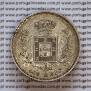 Portugal, silver coin of 500 réis 1907 of D. Carlos I, (VF+), World Coins Portugal KM 535