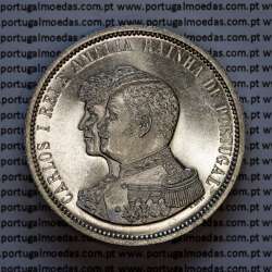 Portugal, silver coin of 1000 réis 1898 of D. Carlos I, 4th Centenary of the Discovery of India 1498-1898, (UNC), KM 539
