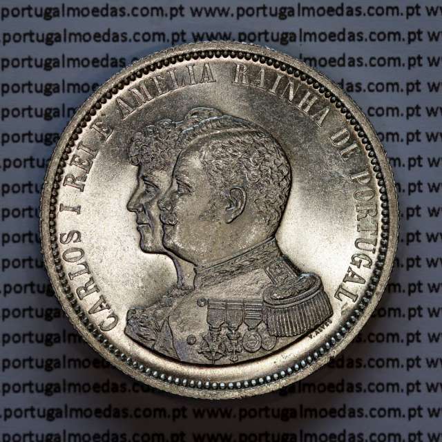 1000 réis 1898 prata D. Carlos I, 4º Centenário da Descoberta da Índia, (Soberba), World Coins Portugal KM 539