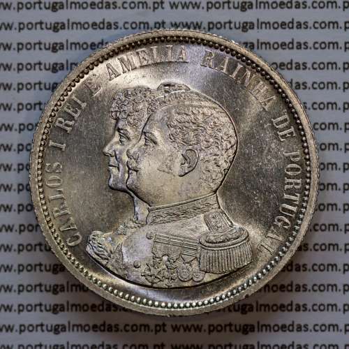 1000 réis 1898 prata D. Carlos I, 4º Centenário da Descoberta da Índia, (Soberba), World Coins Portugal KM 539