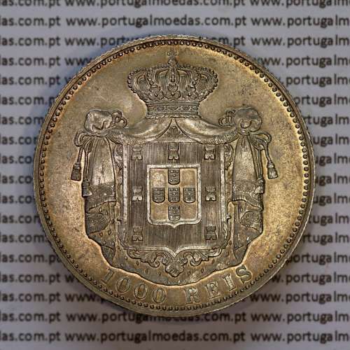 1000 réis 1899 prata D. Carlos I, dez tostões prata 1899 reinado D. Carlos I, (Bela/Soberba), World Coins Portugal KM 540
