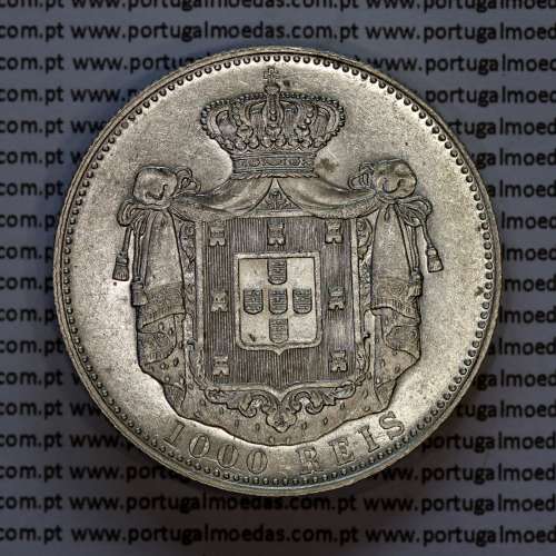 Portugal, silver coin of 1000 réis 1899 of D. Carlos I, (XF/UNC), World Coins Portugal KM 540