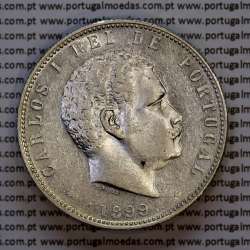 Portugal, silver coin of 1000 réis 1899 of D. Carlos I, (XF/UNC), World Coins Portugal KM 540