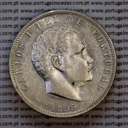 Portugal, silver coin of 1000 réis 1899 of D. Carlos I, (XF/UNC), World Coins Portugal KM 540