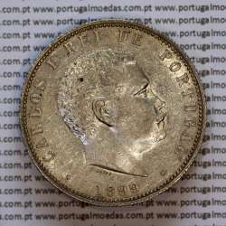 Portugal, silver coin of 1000 réis 1899 of D. Carlos I, (XF/UNC), World Coins Portugal KM 540