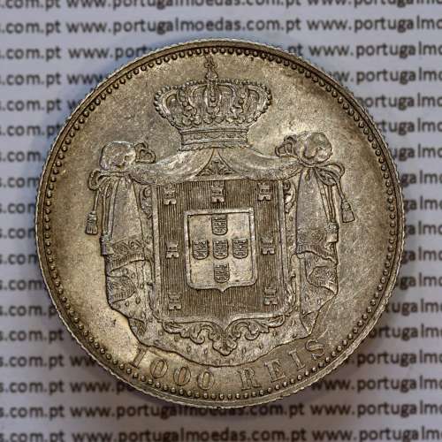 1000 réis 1899 prata D. Carlos I, dez tostões prata 1899 reinado D. Carlos I, (Bela), World Coins Portugal KM 540