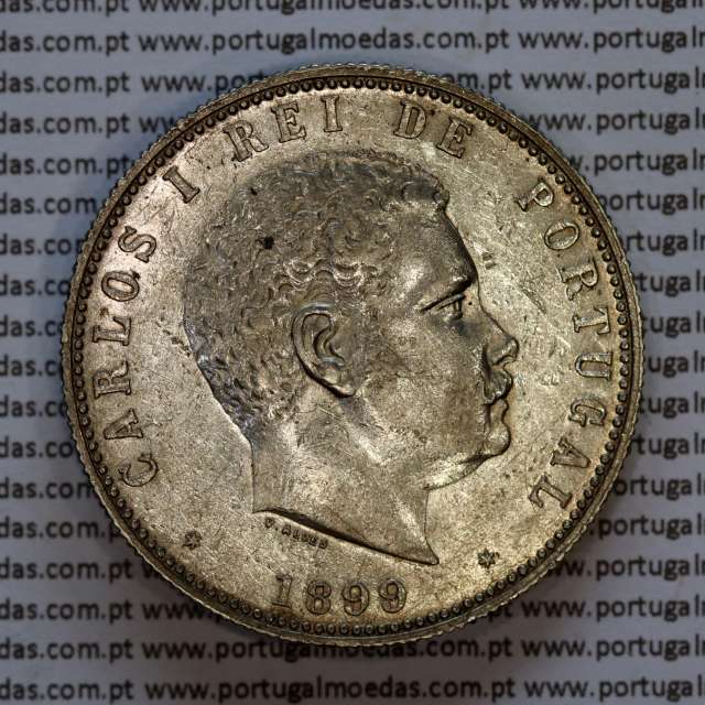 1000 réis 1899 prata D. Carlos I, dez tostões prata 1899 reinado D. Carlos I, (Bela), World Coins Portugal KM 540