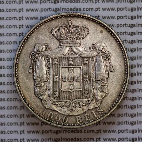 1000 réis 1899 prata D. Carlos I, dez tostões prata 1899 reinado D. Carlos I, (Bela), World Coins Portugal KM 540