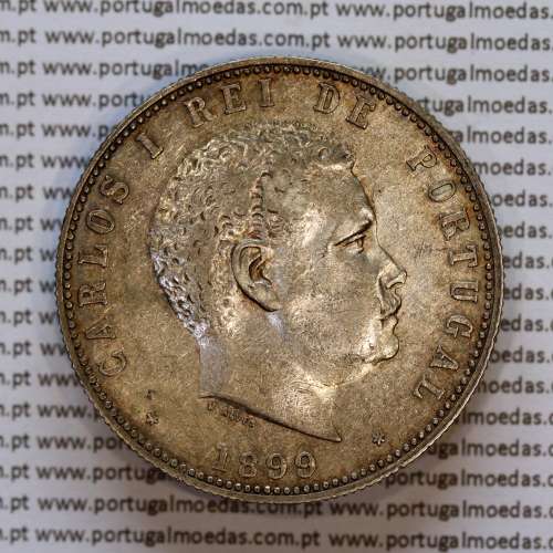 Portugal, silver coin of 1000 réis 1899 of D. Carlos I, (VF+/XF), World Coins Portugal KM 540